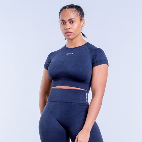 DFYNE Valkyrie Acid Wash Crop Top Charcoal | 9174-QFYNJ