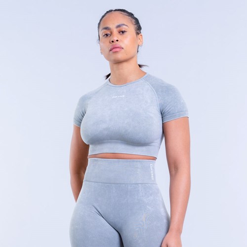 DFYNE Valkyrie Acid Wash Crop Top Grün | 8750-OUCWF