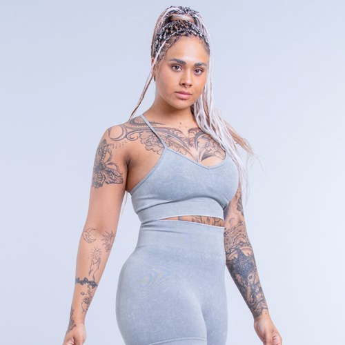 DFYNE Valkyrie Acid Wash Sports Bra Grün | 9460-CTWUF